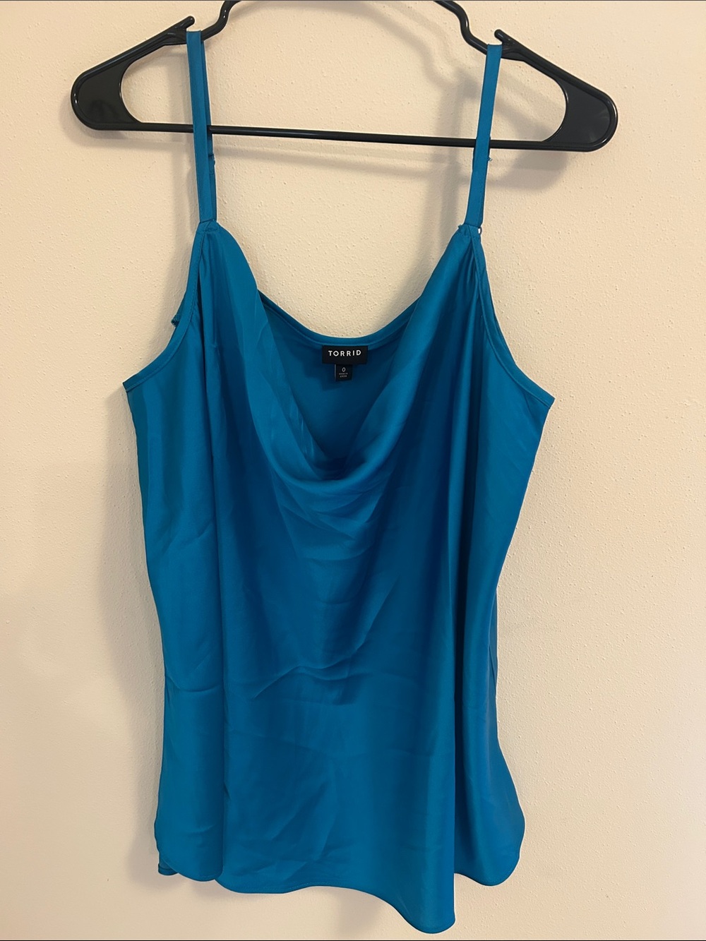 torrid Teal Cowl-Neck Satin Camisole